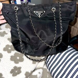 PRADA NYLON TOTE authentic excellent condition. COMING SOON TO MY LIVE SHOW!